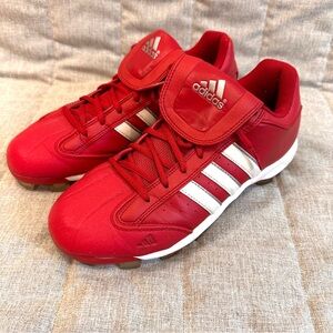 Addidas Men's Size 9 Sport Cleats  Shoes Traxion Red/White Soccer Softball